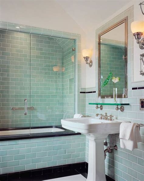 40 Mint Green Bathroom Tile Ideas And Pictures Green Tile Bathroom