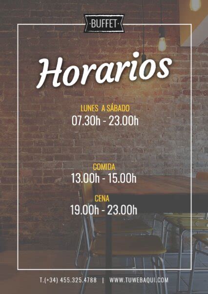 Plantillas De Carteles De Horarios De Apertura Y Cierre