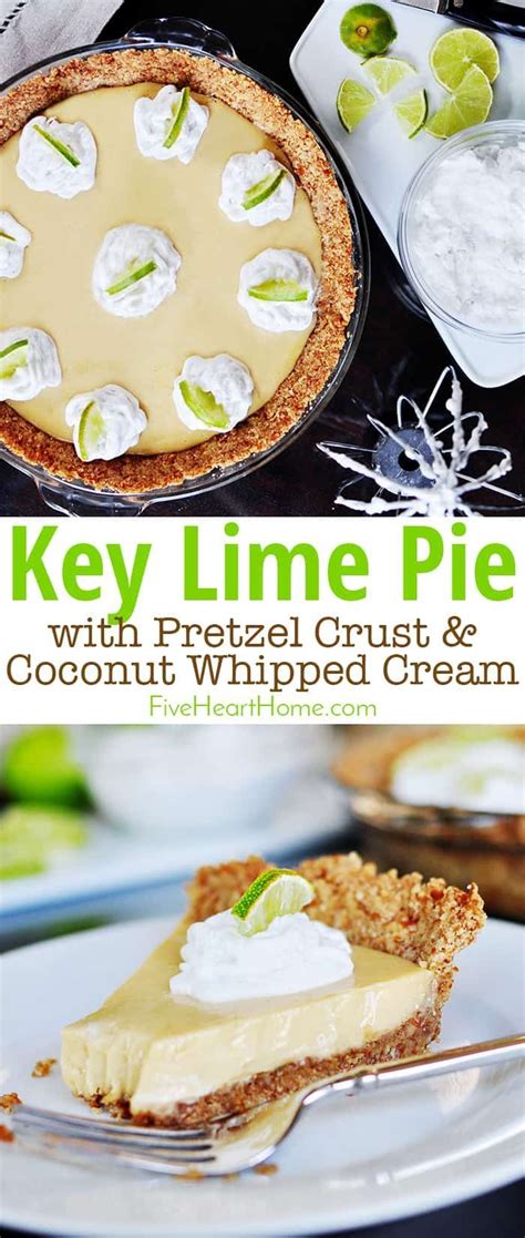 The edwards key lime pie is filled with a light, luscious layer of key lime filling that is made with real key west lime juice and is topped with masterfully whipped creme rosettes. Key Lime Pie with Pretzel Crust & Coconut Whipped Cream ...