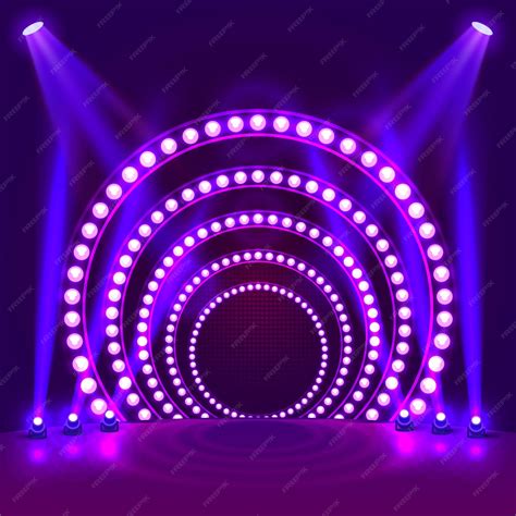 Premium Vector Show Light Podium Purple Background Vector Illustration