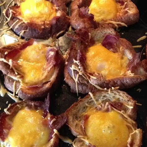 Bacon Egg And Cheese Toast Cups Butter Bread Mash It Into A Muffin