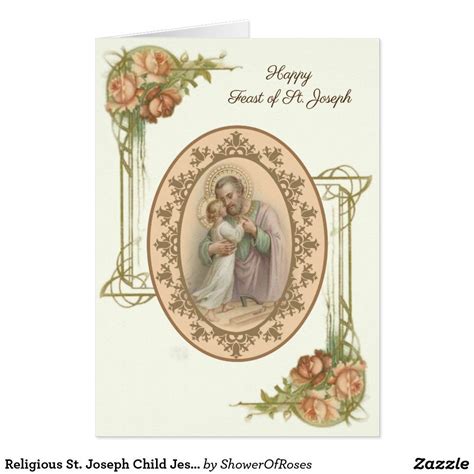 Religious St Joseph Child Jesus Floral Feast Day St