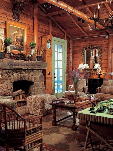 38 Rustic Country Cabins With A Stone Fireplace For A