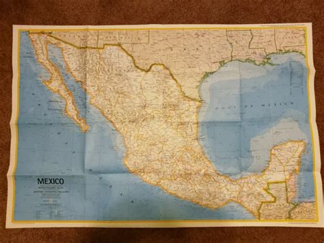 Mexico Map Central America Map 1973 National Geographic Society