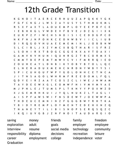 Th Grade Transition Word Search Wordmint