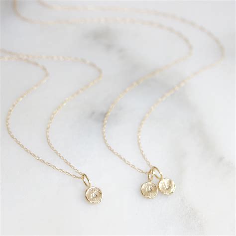 Solid 14k Gold Initial Necklace Manna