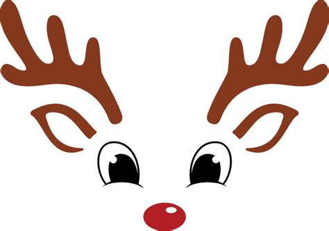 Cute Reindeer Face Christmas Free Svg File For Members Svg Heart