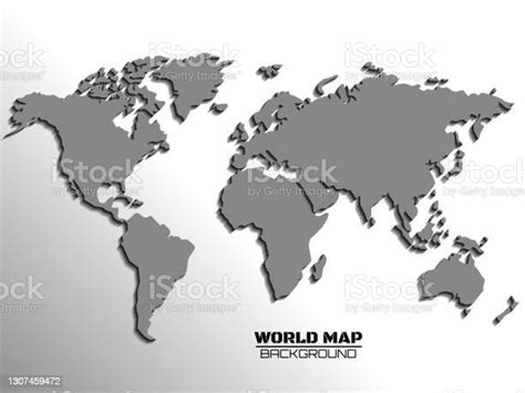 Abstract World Map With Shadow Map Of Paper Stock Illustration