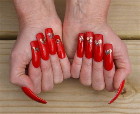 Long Red Nails Long Fingernails Long Acrylic Nails Perfect Nails Gorgeous Nails Pretty