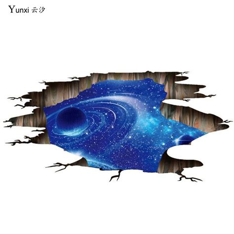 Yunxi 3d Creative Blue Cosmic Star Galaxy Stickers Bedroom Living Room