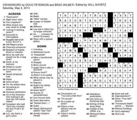 The New York Times Crossword In Gothic 050413 — Neer Do Well