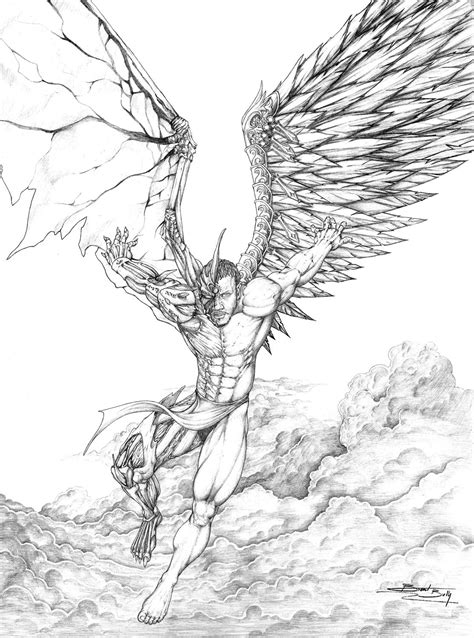 Dark Angel Drawings Sketch Template Angel Drawing Tattoo Drawings Angels And Demons