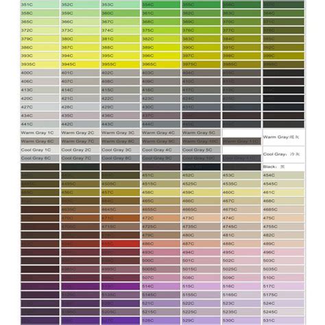 The Electronic C Version Of Pantone Color Chart Hengai Crafts Company