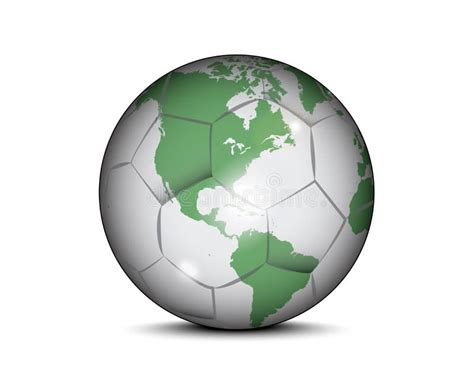 Soccer World Map Ball Illustration Design Stock Illustration