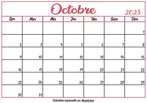 Calendrier Octobre 2023 à Imprimer Time Management Tools By Axnent