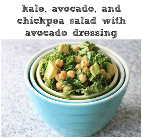 Kale Avocado And Chickpea Salad With Avocado Dressing Is An Easy And