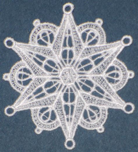 5 Fsl Snowflake Ornament Fsl Machine Embroidery Snowflake Ornaments