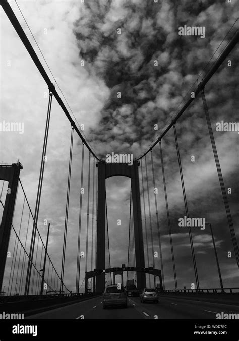 View Of Suspension Bridge Stock Photo Alamy