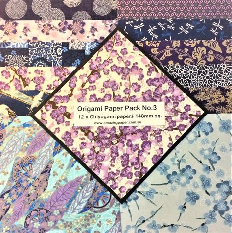 Amazing Origami Pack No3 With Chiyogami Papers 12 X 148 Sq