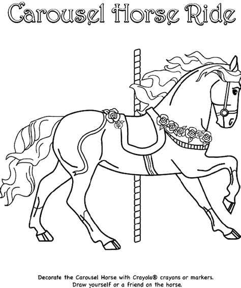 Carousel horse coloring pages to color, print and download for free along with bunch of favorite carousel horse coloring page for kids. Carousel Horse Ride Coloring Page | crayola.com