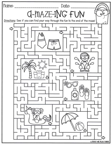 Summer Maze Free Printable Winter Spring Summer And Fall