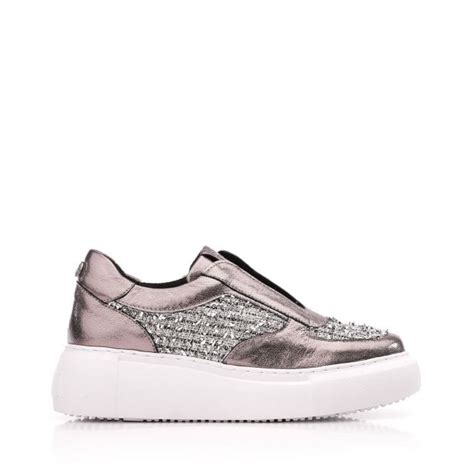 Althea Pewter Leather Shoes From Moda In Pelle Uk