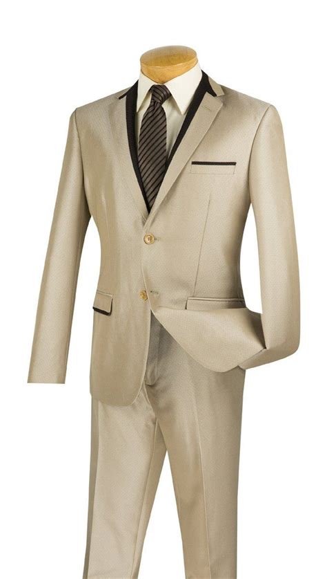 Mens Slim Fit Suit Beige Casual Beige Man Suit Fashion Groom Tuxedos