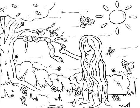 Unfortunatelly, it is watermarked by the source. Eve Pick Forbidden Fruit in Garden of Eden Coloring Page ...