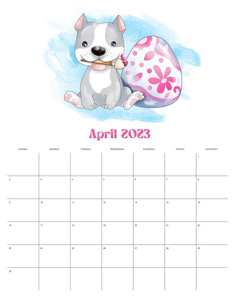 Free Printable 2023 Cute Dog Calendar The Cottage Market