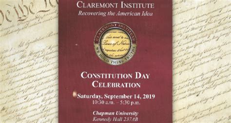 Updated Constitution Day Celebration On Saturday Sept 14 At Chapman