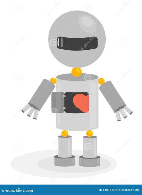 Robot With A Heart Stock Vector Illustration Of Heart 5481514