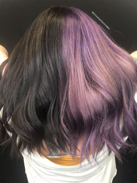 List Of Split Half Black Half Purple Hair References Melumibeautycloud