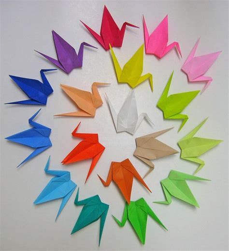 Sale 100 Large Origami Paper Cranes In Assorted Colours Etsy