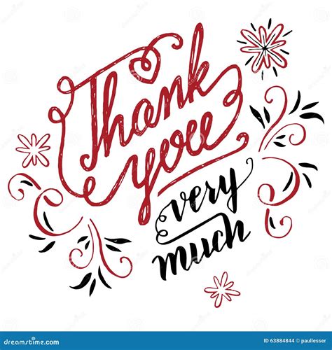 Thank You Very Much Calligraphy Stock Vector Illustration Of Card