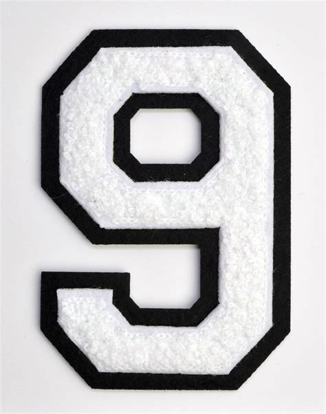 Buy Varsity Number Patches White Embroidered Chenille Letterman Patch