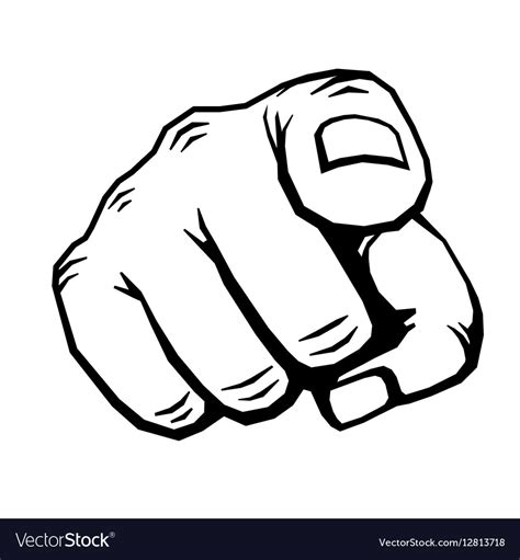 Pointed Finger Drawing Pointing Finger Hand Sketch Mans Vector Thumbs