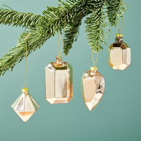 Glass Gem Ornaments Set Of 4 Hobby Lobby Christmas Ornaments Modern