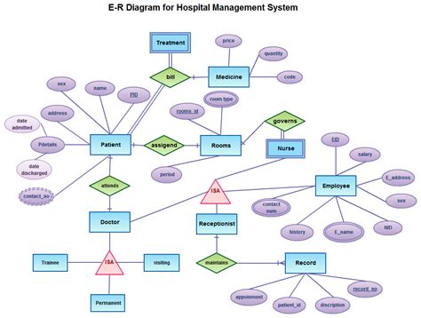E R Diagram For Hospital Management System Relationship Diagram Hospitality Management