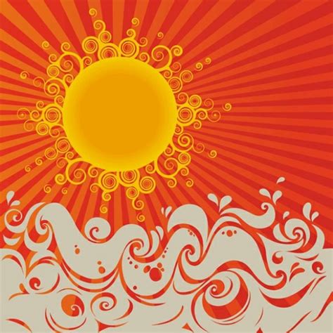 Sun Art Abstract Landscape Vector Background Welovesolo