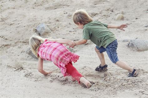 Children Help Each Other Help Concept Outdoor Stock Photo Image Of