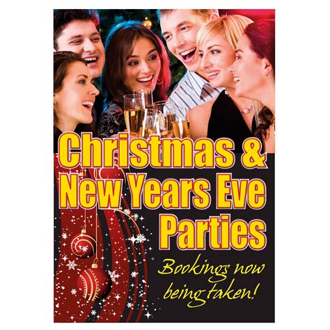 christmas and new years eve party booking promo poster