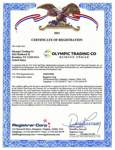 Fda Certificate