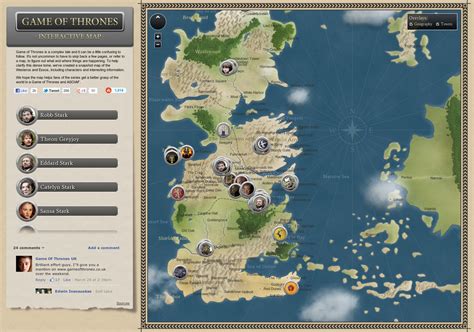 Game Of Thrones Interactive Map Visual Ly