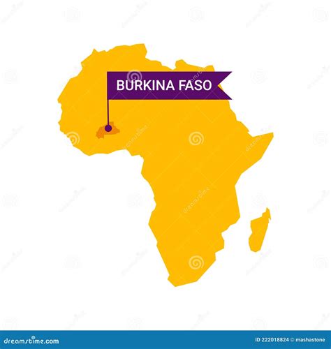 Burkina Faso Op De Kaart Van Afrika Met Het Woord Burkina Faso Op Een