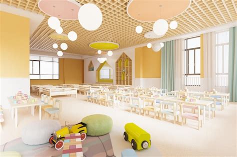 Premium Photo Interior Of A Modern Kindergarten Classroom