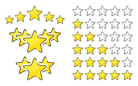 Premium Vector Five Golden Rating Star Vector Illustration