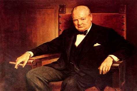 Sir Winston Churchill Prime Minister United Kingdom Portrait Painting
