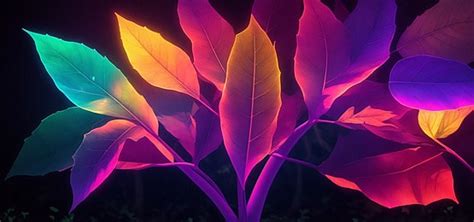 Neon Effect Tropical Plant Background Desktop Wallpaper Pc Wallpaper