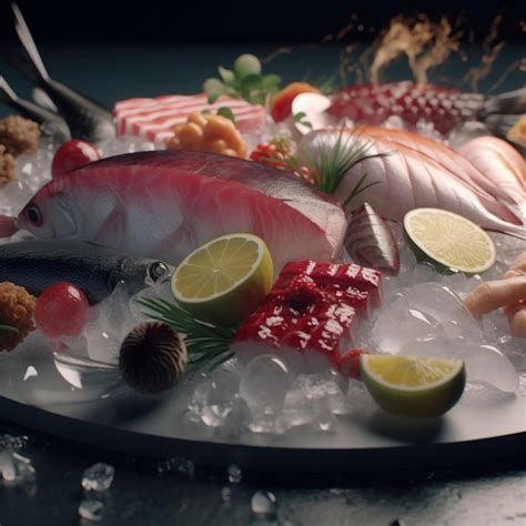 Premium Ai Image Sashimi Platter Ultrarealistic Presentation