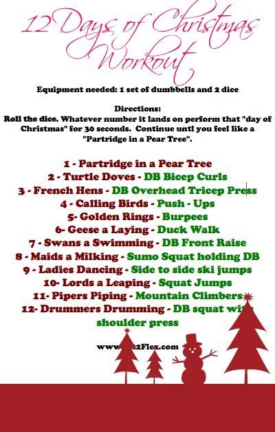 12 Days Of Christmas Exercise Routine Online Degrees